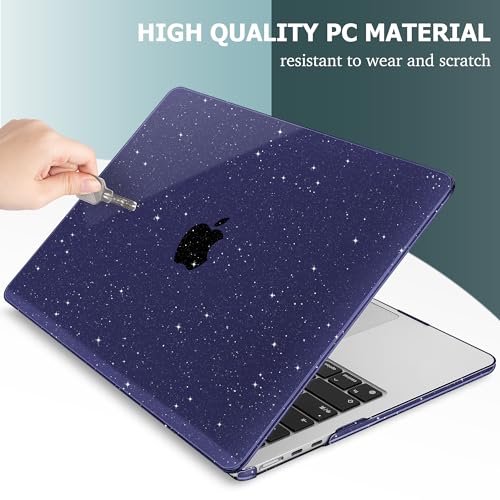 May Chen Case for MacBook Air 13/13.6-inch (M5/M4/M3/M2, 2022-2026 Models A3449 A3240 A3113 A2681), Lightweight | Closes Seamlessly | Ideal for Work Hard Shell Case, RoyalBlue Glitter - color: RoyalBlue Glitter