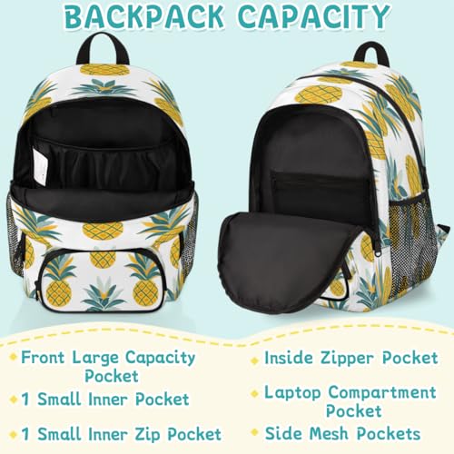 Tropical Pineapple Laptop Backpack for Women Men, 18.3 Inch Travel Work Backpacks, Hawaiian Pineapple Waterproof Computer Casual Daypack Nurse Teacher Bags - color: Multicolor 4