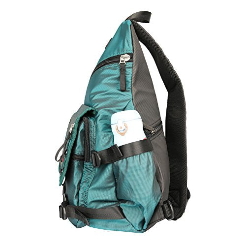 Large Sling Bag Laptop Backpack Cross Body Messenger Bag Shoulder Travel Rucksack (A-Dark Green) - color: A-dark Green