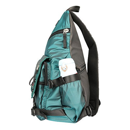 Large Sling Bag Laptop Backpack Cross Body Messenger Bag Shoulder Travel Rucksack (A-Dark Green) - color: A-dark Green
