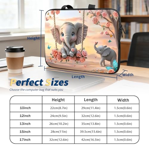Laptop Bag 10 Inch,Resistant Shockproof Laptop Sleeve Case Protective Cover Carrying Case with Handle Compatible for HP Dell Lenovo Acer Asus Notebook Computer,Baby Elephant Swing - color: Baby Elephant Swing, size: 9-10.5 in