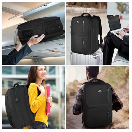 MATEIN Extra Large 45L Travel Backpack, Airline Approved 18 Inch Backpack | Shoe Compartment, Water Resistant, College Luggage Backpack, Casual Daypack, Overnight Weekender Travel Bag, Black - color: Black, size: XX-Large
