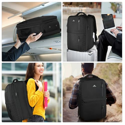 MATEIN Extra Large 45L Travel Backpack, Airline Approved 18 Inch Backpack | Shoe Compartment, Water Resistant, College Luggage Backpack, Casual Daypack, Overnight Weekender Travel Bag, Black - color: Black, size: XX-Large