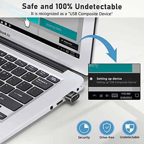 AUEDROT Mouse Jiggler Undetectable Mouse Jiggers USB Mouse Mover with Switch Button, Automatic Mouse Wiggler with 2 Jiggle Modes, Mouse Mover Device, Plug & Play, Keep Computer/Laptop Awake, Black - color: Black, style: 1 PCS