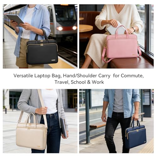 Laptop Case Bag Women Men Computer Sleeve Compatible with MacBook/Dell/HP/Acer/ASUS, Waterproof Shoulder Carrying Briefcase, Blue, 14-14.5 Inch - color: Blue, size: 14 inch