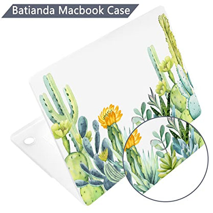 Batianda Case for MacBook Air 15" with M5 M4 M3 M2 Chip, Green Cactus | 4-in-1 Set with Watercolor Cactus Design, Lightweight Slim Hard Shell Protection For Students, Travelers and Nature Lovers - color: Cactus