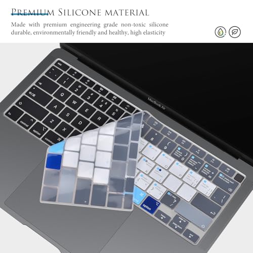 Keyboard Cover for MacBook Air 13 inch 2020 A2337 M1 A2179 with Touch ID Magic Keyboard,MacBook Air 13 Keyboard Skin with Mac OS X Shortcut Hot Keys-Mac OS X Shortcut-Bule&White - size: MacBook Air 13" A2179/A2337(2020+)