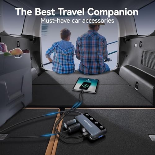 158W Cigarette Lighter Splitter 9 in 1 Car Cigarette Lighter with 3 Socket Multi Port Dual PD30W and 3 USB-A QC3.0, Cigarette Lighter Adapter for Car Truck, Ipad, Phone