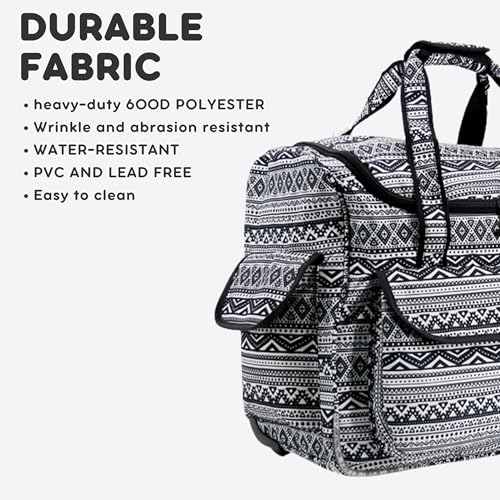 J World Donna Rolling Tote Bag on Wheels for Women. Roller Laptop Briefcase. Overnight Weekender Teachers Work, Tribal - color: Tribal