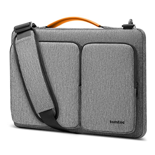 tomtoc 360 Protective Laptop Shoulder Bag for 15 Inch New 2026 MacBook Air M5/A3448, M4/A3241, M3/A3114, M2/A2941, 15 Inch Microsoft Surface Laptop 7/6, Water-Resistant Accessory Case - color: Gray, size: 15-inch for MacBook Air