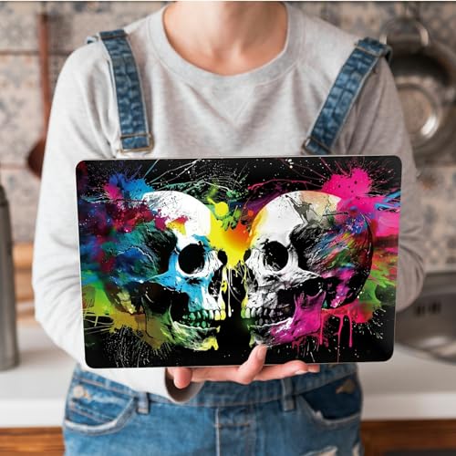 Universal Laptop Skin Sticker with 2 Wrist Pad Skins, Waterproof Scratch Resistant Vinyl Laptop Cover Decal, Cut to Fit for 11–15.6 Inch MacBook HP Dell Lenovo, Color Skull - color: Color Skull