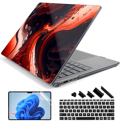 Batianda Case for 15 inch Microsoft Surface Laptop 8 2026 for Business & Surface Laptop 7th Edition 2024, Creative Pattern Durable Scratch-Resistant Hardshell 4-in-1 Accessories Bundle, Blazing - color: Blazing