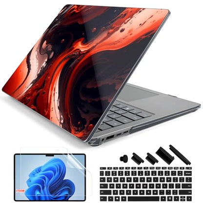 Batianda Case for 15 inch Microsoft Surface Laptop 8 2026 for Business & Surface Laptop 7th Edition 2024, Creative Pattern Durable Scratch-Resistant Hardshell 4-in-1 Accessories Bundle, Blazing - color: Blazing