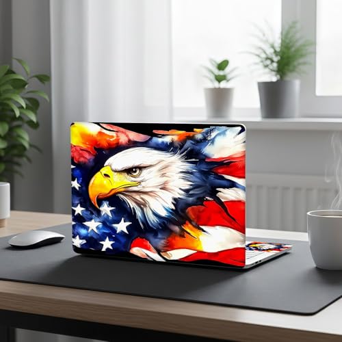 Aesthetic Laptop Skin Cover,12-15.6 Inch Universal Vinyl Sticker Decal,Waterproof Scratch-Resistant Notebook Wrap,Removable Residue-Free Protector,Eagle Flag - color: Eagle Flag