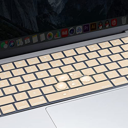 MOSISO Keyboard Cover Skin Compatible with MacBook Air 15 inch M3 M2 | A3114 A2941/Air 13.6 A3113 A2681/Pro 14/16 M4 M3 M2 M1, Apricot - color: Apricot