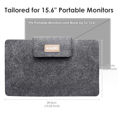 Kado 15.6 Inch Portable Monitor Protective Sleeve Carrying Bag 15.55"x9.25" | For Sceptre Kado MNN KYY InnoView Yxk ForHelp AYY VisionOwl Yodoit Uperfect ViewSonic ASUS Dell Lenovo 15.6" Portable Display