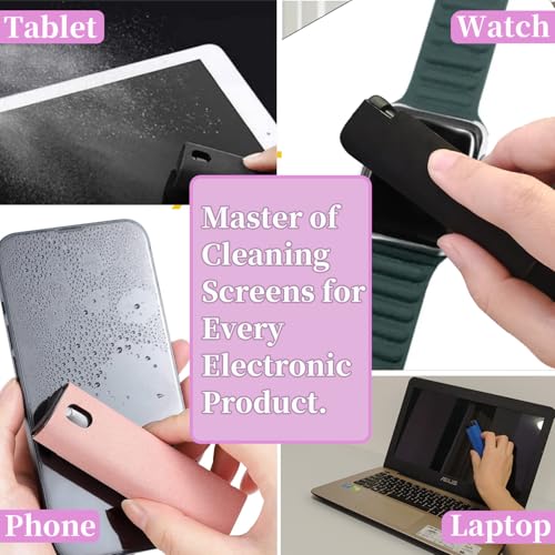 3 Pcs Car Screen Cleaner Accessories, Hatstart Electronic Touch Screens Cleaning Kit for LCD Display TV Laptop Computer Tablet PC Flat Screens, Works with iPhone iPad MacBook Pro - Hot Cute Pink - color: HotPink, LightPink, Pink