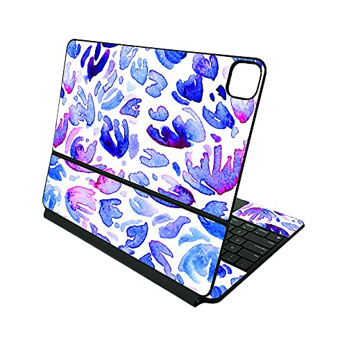 MightySkins Skin Compatible with Apple Magic Keyboard for iPad Pro 12.9" (3rd-6th Generation) - Blue Petals | Protective, Durable, and Unique Vinyl Decal wrap Cover | Easy to Apply | Made in The USA - color: Blue Petals