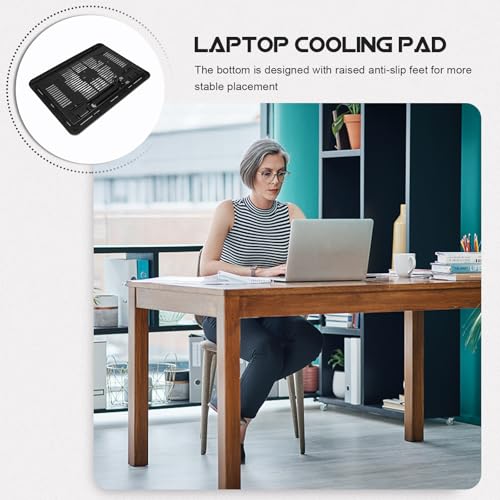 PRETYZOOM Silent Laptop Cooling Pad with Anti-Slip Holder USB Powered Cooling Fan Cooler Stand for Gaming and Office Use Compatible with Notebooks