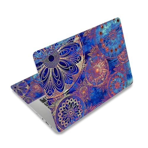 Laptop Skin Sticker Decal,12" 13" 13.3" 14" 15" 15.4" 15.6 inch Laptop Vinyl Skin Sticker Cover Art Protector Notebook PC (2 Wrist Pad Skins Included), Decorative Waterproof Removable, Blue Mandala - color: Blue Mandala