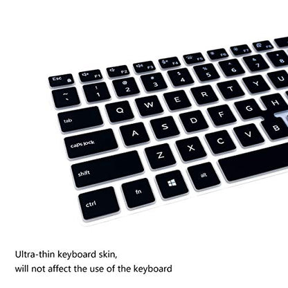 2Pcs Keyboard Cover for Dell Latitude 5400 5401 5411 7400 14 Inch with Pointing Laptop |Dell Latitude 14 US Layout Keyboard Protective Cover Skin (Black+Clear) - color: Black+Clear