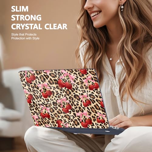 May Chen Compatible with MacBook Air 13 inch Case 2022 2021, 2020-2018 Release Model: M1 A2337 A2179 A1932, Plastic Hard Shell Case Cover for Mabook Air 13 inch with Retina Dispaly, Cherry and cheetah - color: Cherry and cheetah