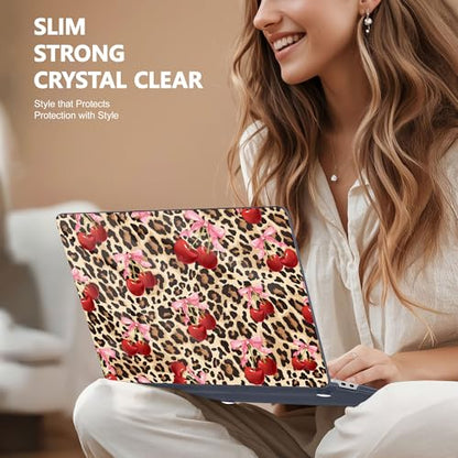 May Chen Compatible with MacBook Air 13 inch Case 2022 2021, 2020-2018 Release Model: M1 A2337 A2179 A1932, Plastic Hard Shell Case Cover for Mabook Air 13 inch with Retina Dispaly, Cherry and cheetah - color: Cherry and cheetah