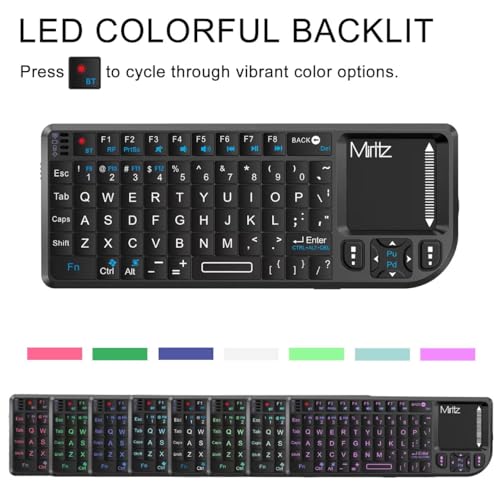 Mini Wireless Keyboard, 2.4G/Bluetooth 5.1 Dual Mode Rechargeable Portable – for Steam Deck, Fire TV Stick, Raspberry Pi, Field Service, IT Technicians.