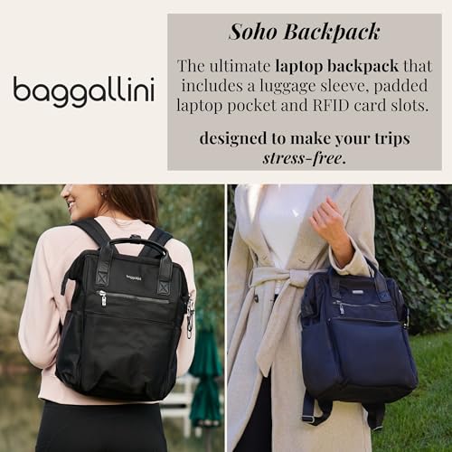 Baggallini Soho Backpack - Travel Laptop Backpack for Women - Lightweight Water-Resistant Luggage Bag, Mulberry - color: Mulberry