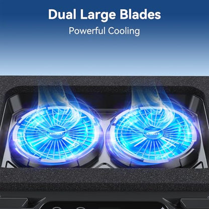 KYOLLY RGB Gaming Laptop Cooling Pad with Two Turbo Fan 3000RPM, Rapid Cooling for 15.6-19.3" Laptops, Variable Speed Control, 6 Adjustable Heights,10 RGB Lighting Modes,4 Hub