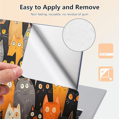 Laptop Skin Sticker Decal 15.6 Inch,12 13 13.3 14 15 15.6 in Laptop Netbook Skins for Notebook,Art Decal Removable Waterproof Scratch Resistant,Universal Vinyl Cover,Cute Cartoon Cat - color: Cute Cartoon Cat