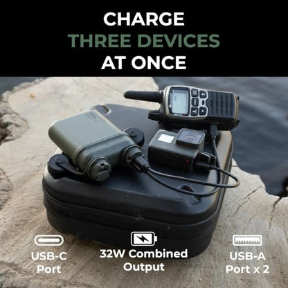 NESTOUT Rugged Power Bank, 15000mAh Outdoor Charger, 32W USB-C Fast Charging PD, Waterproof IP67, Durable Shockproof, Battery Pack for iPhone Tablet Hiking Travel Camping (Olive Green, 15000mAh) - color: Olive Green