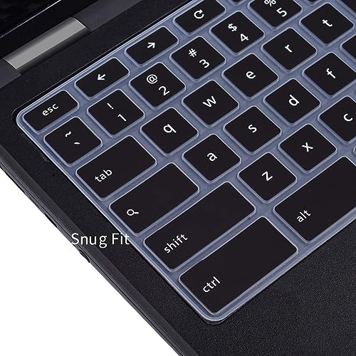 Keyboard Cover for Dell Chromebook 11 3100 3110 C3181 P22T / Dell Chromebook 11 3120 3180 3181 3189 5190 11.6" / Dell Chromebook 13 3380 13.3" Chromebook Keyboard Skin, Black - color: Black