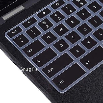 Keyboard Cover for Dell Chromebook 11 3100 3110 C3181 P22T / Dell Chromebook 11 3120 3180 3181 3189 5190 11.6" / Dell Chromebook 13 3380 13.3" Chromebook Keyboard Skin, Black - color: Black