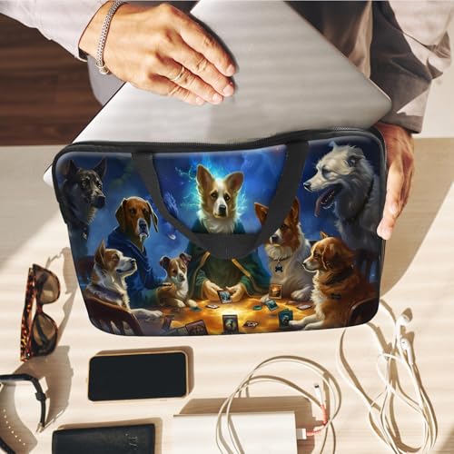 14" 15" Laptop Handle Bag Computer Bag,14.2" 15.4 inch Pouch Holder Notebook Sleeve Cover Compatible for Dell,Lenovo,Toshiba HP, Asus Notebook Messenger Briefcase-Dog Cards - color: Dog Cards