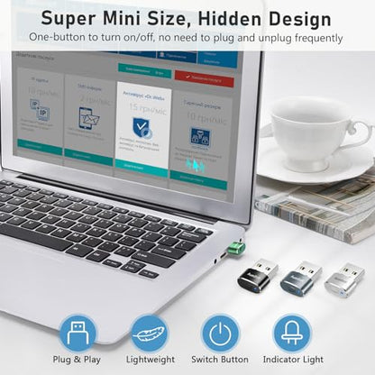 AUEDROT Mouse Jiggler Undetectable Metal USB Mouse Mover with Switch Button, Automatic Mini Mouse Shaker with 2 Jiggle Modes, Driver-Free, Plug and Play, Keep Computer/Laptop Awake, Green, 2 PCS - color: Green, style: 2 PCS