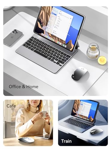 RAPIQUE Bluetooth Wireless Mouse, BT5.1＆ 2.4G Slim Dual Mode, White to Black - color: White to Black