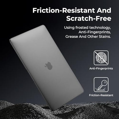 BlueSwan Flexible Case for MacBook Air 13.3 inch M1 2020-2018 | Anti-Scratch Protective Laptop Cover with Grippy Matte Texture, Seamless Fit and Lightweiht, Frosted Black - color: Frosted Black, size: Air 13.3-inch (M1, 2018-2020)