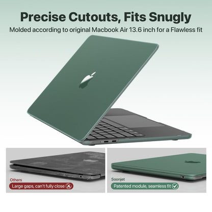 Soonjet for MacBook Air 13 inch Case M5 M4 M3 M2 2026-2022 Laptop Cover | Green Clear, Matte Finish, Protective Hard Shell, Laptop Cover, Ultra Thin & Light, Anti Crack & Fingerprint & Scratch - color: Turquoise Green