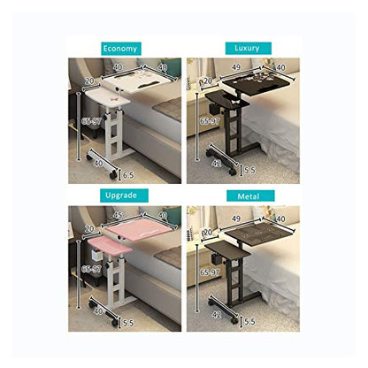 GaRcan Overbed Table Wheels The Sofa Overbed Table Rolling Table Tilting Overbed Table with Wheels Rolling Laptop Table Overbed Desk Rolling Laptop Stand Over Bed Desk