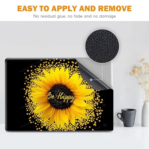 DINKY Laptop Skin Sticker Decal, 16" 16.5” 17” 17.3 inch Laptop Universal Reusable Vinyl Skin Stickers Art Cover Decal Notebook PC Personalized Protector Sunflower - color: be happy