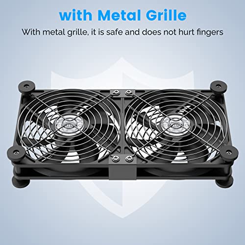 ELUTENG Dual USB Computer Cooling Fan High Speed 120mm Fan Adjustable 5V USB Port Heatsink Cooling Fan 12cm for Laptop Receiver DVR PlayStation Xbox Desk Computer Cabinet Cooling - size: 120mm