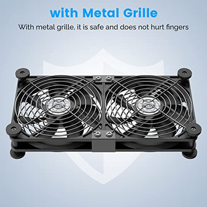 ELUTENG Dual USB Computer Cooling Fan High Speed 120mm Fan Adjustable 5V USB Port Heatsink Cooling Fan 12cm for Laptop Receiver DVR PlayStation Xbox Desk Computer Cabinet Cooling - size: 120mm