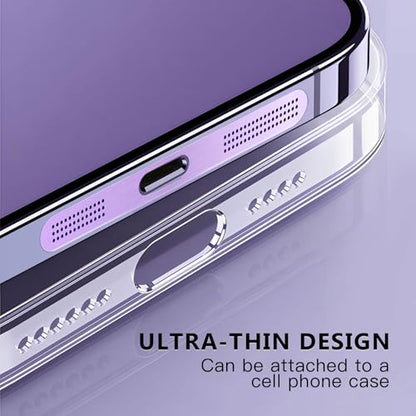 MysticHome for iPhone 17/16 Accessories, 5 Pcs Cell Phone Speaker Anti-Dust Plugs, 1 Pcs USB C Dust Plug, Compatible with Speaker Dust Cover,Purple - color: Purple