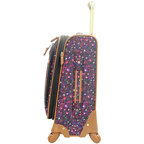 Steve Madden Designer Luggage Collection - Lightweight Softside Expandable Suitcase for Men & Women - Durable 20 Inch Carry On Bag with 4-Rolling Spinner Wheels (Dark Purple) - color: Dark Purple, size: 20 inches