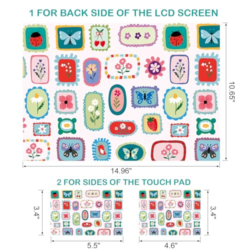 DINKY Flower Butterfly 12.1 13 13.3 14 15 15.4 15.6 inches Netbook Laptop Skin Sticker Cover Soft Reusable Protector for 11.6-15.6 Inch Notebook Chromebook Skin Decal - color: Flower Butterfly Stickers