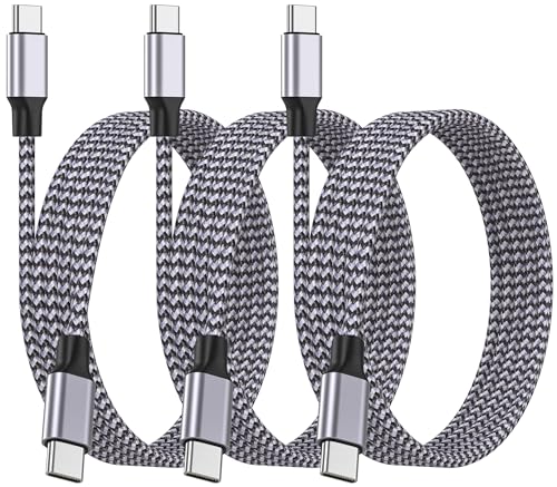 [Apple MFi Certified] Car Carplay Cable for iPhone 17, Rombica 3Pack 6FT 100W USB C to USB C Braided Cable 5A Type C Fast Charge Cord for iPhone 17 Air/17 Pro/17 Pro Max/16 Pro/15/Galaxy S26/S25/Pixel