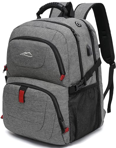 ProEtrade Travel Backpack, Extra Large Laptop Backpack Business Anti Theft TSA Approved College Work Computer Bag Fits 17 Inch Laptop with USB Charging Port for Women Men(Grey) - color: Grey, size: 17 Inch