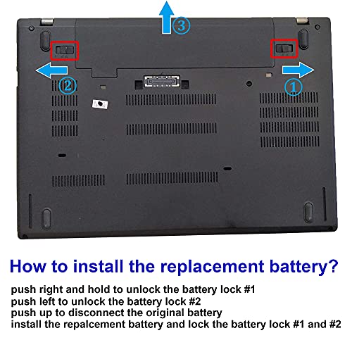 01AV423 SB10K97580 Laptop Battery Replacement for Lenovo ThinkPad T470 T480 A475 A485 T570 T580 P51S P52S TP25 Series 61 4X50M08810 01AV422 SB10K97579 01AV424 01AV452 01AV490 11.4V 24Wh - size: 9.9*3.5*1.5inch 01AV423