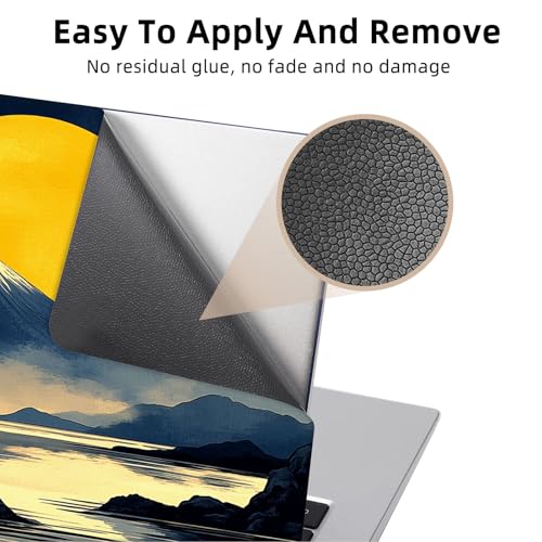 Aesthetic Laptop Skin Cover,12-15.6 Inch Universal Vinyl Sticker Decal,Waterproof Scratch-Resistant Notebook Wrap,Removable Residue-Free Protector,Moonlit Mountain Lake - color: Moonlit Mountain Lake